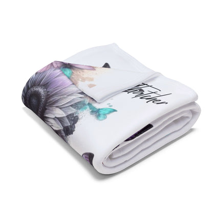 Floral Cow Arctic Fleece Throw Blanket - Cozy Decor for Farmhouse Lovers