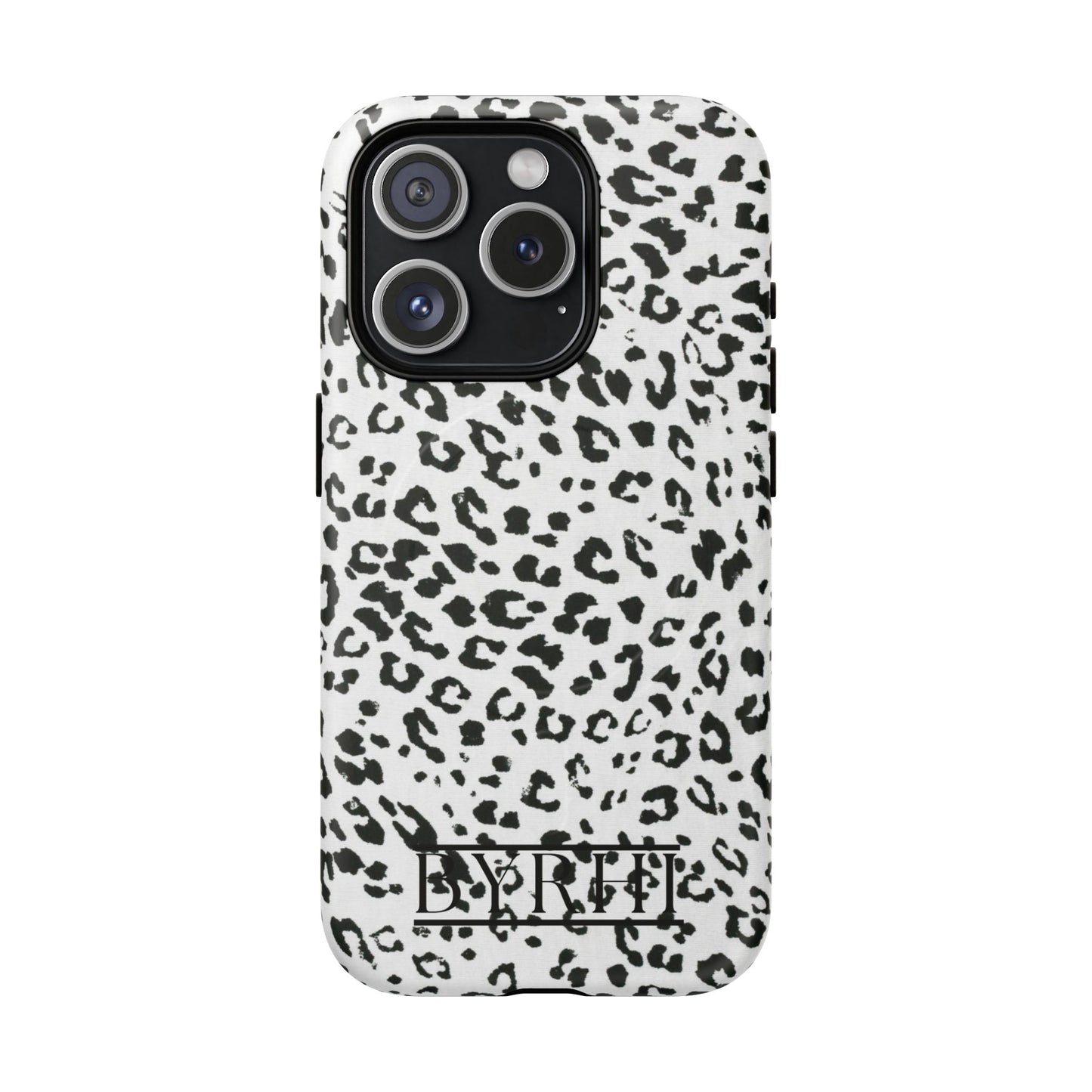 Black & White Leopard Print Tough Phone Case | Stylish & Durable Protection