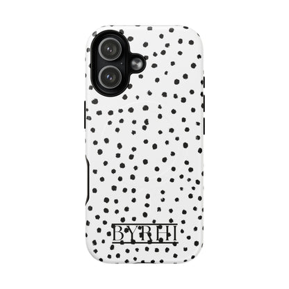 White Polka DotTough Phone Case | Stylish & Durable Protection