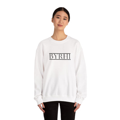 EMBROIDED Cozy Unisex Crewneck Sweatshirt with BYRHI Design | Perfect Gift for Friends, Casual Wear, Everyday Comfort, Fall Layering, Holiday Apparel