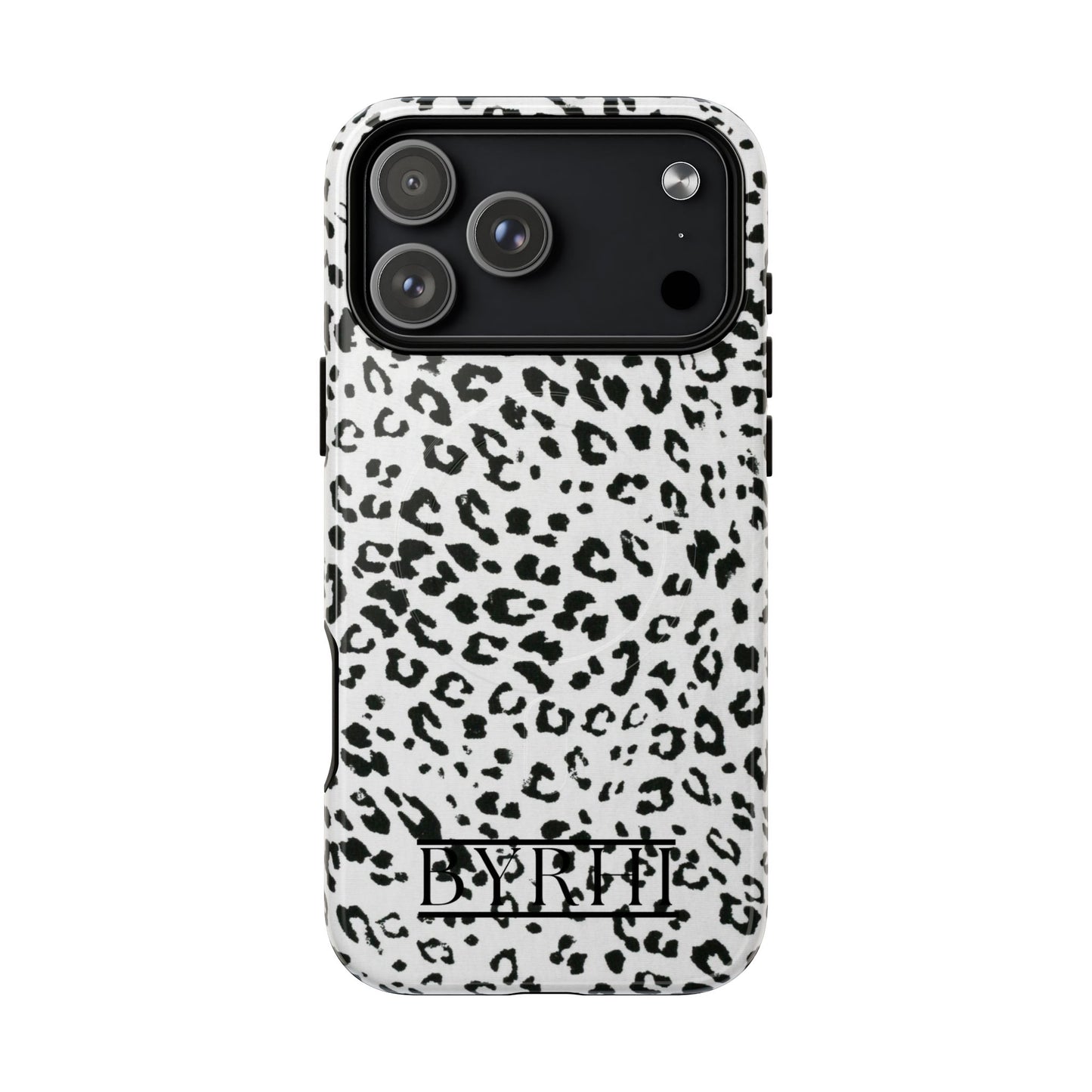 Black & White Leopard Print Tough Phone Case | Stylish & Durable Protection