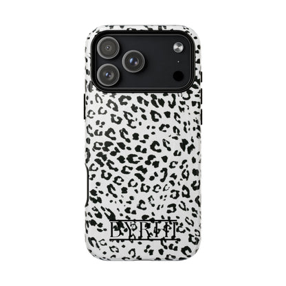 Black & White Leopard Print Tough Phone Case | Stylish & Durable Protection