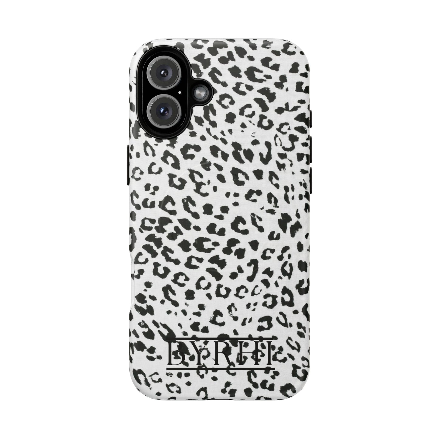 Black & White Leopard Print Tough Phone Case | Stylish & Durable Protection