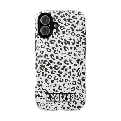 Black & White Leopard Print Tough Phone Case | Stylish & Durable Protection