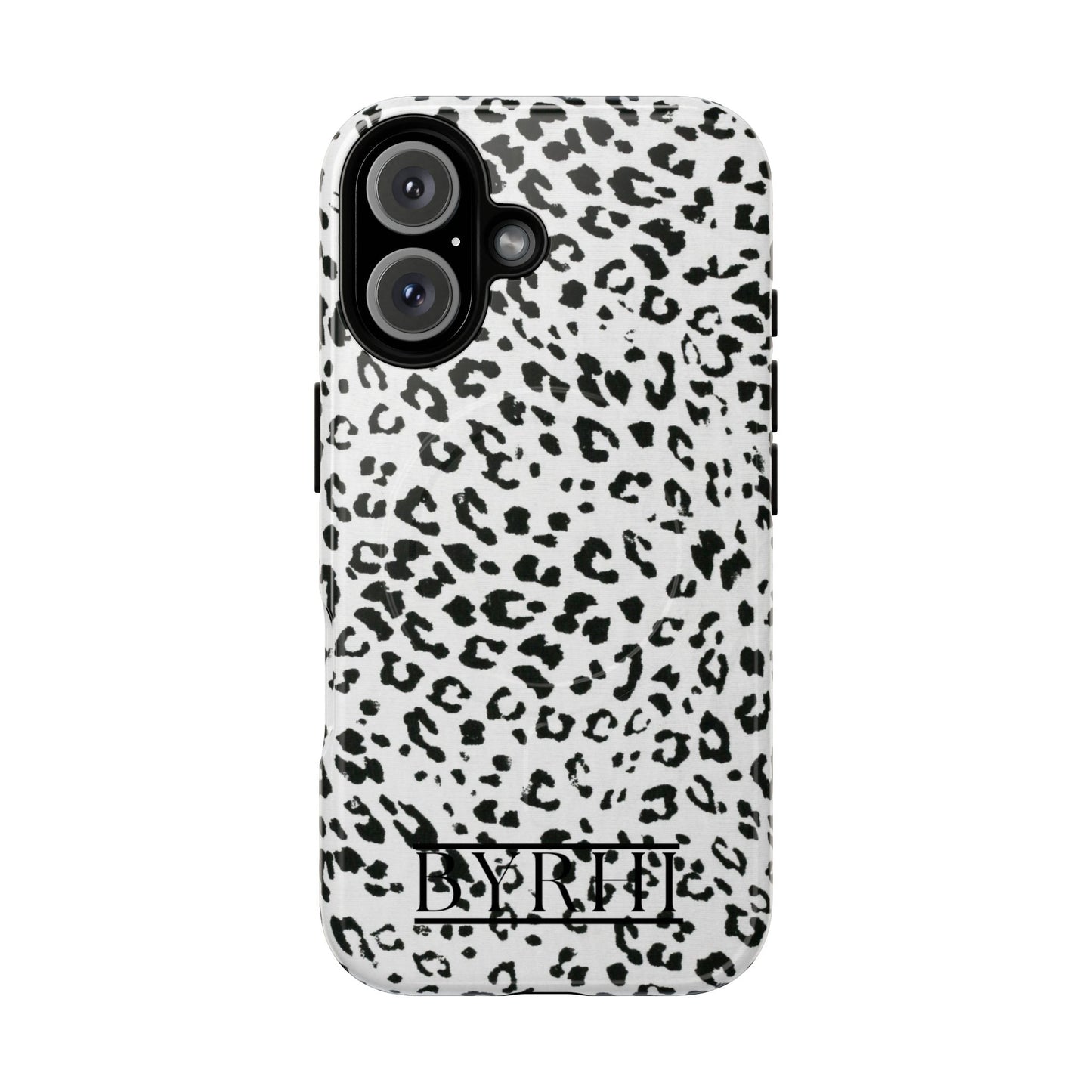 Black & White Leopard Print Tough Phone Case | Stylish & Durable Protection