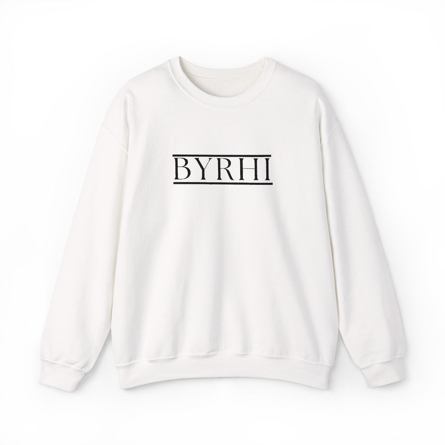 EMBROIDED Cozy Unisex Crewneck Sweatshirt with BYRHI Design | Perfect Gift for Friends, Casual Wear, Everyday Comfort, Fall Layering, Holiday Apparel