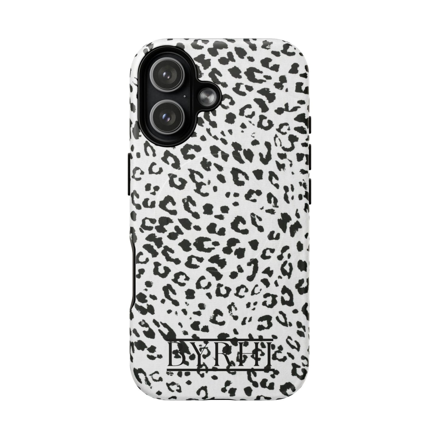 Black & White Leopard Print Tough Phone Case | Stylish & Durable Protection