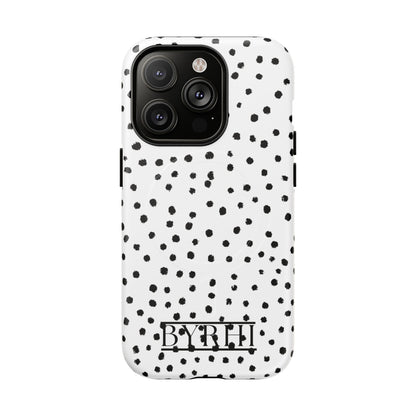 White Polka DotTough Phone Case | Stylish & Durable Protection