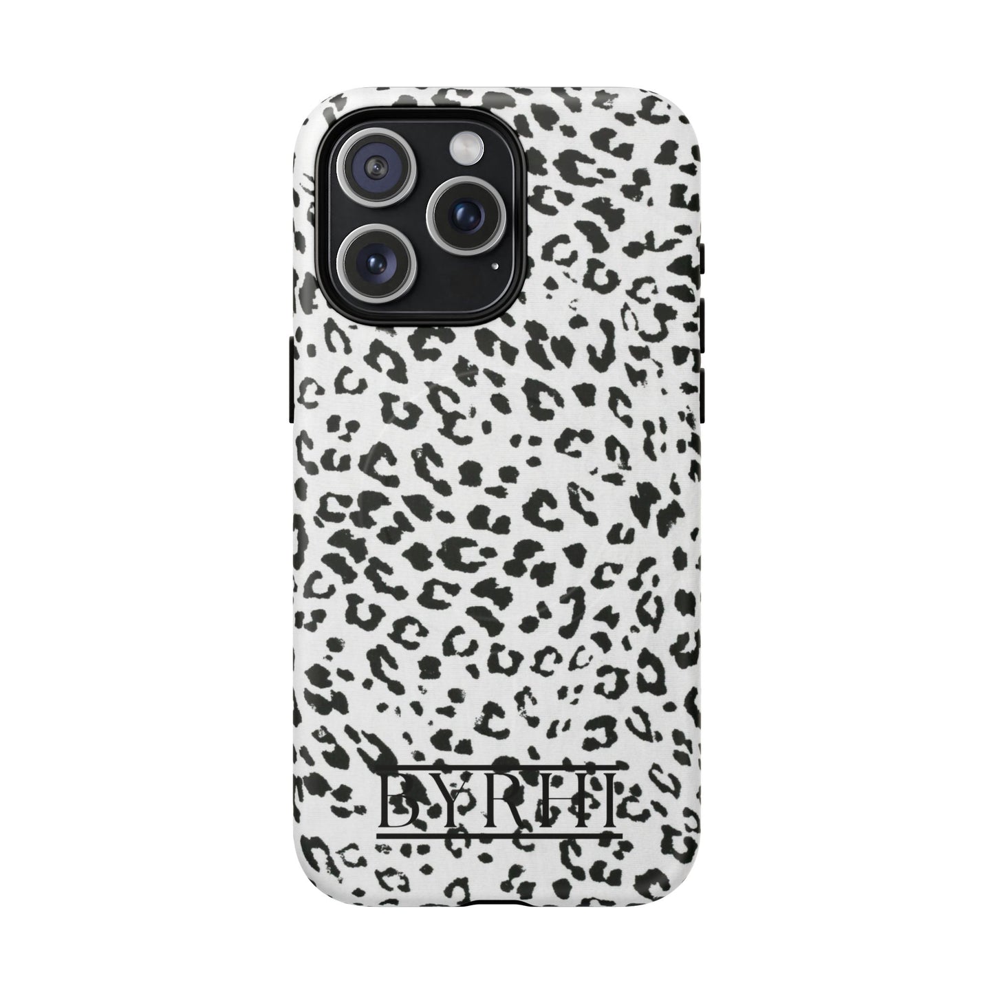 Black & White Leopard Print Tough Phone Case | Stylish & Durable Protection
