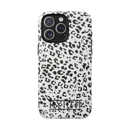 Black & White Leopard Print Tough Phone Case | Stylish & Durable Protection