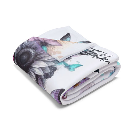 Floral Cow Arctic Fleece Throw Blanket - Cozy Decor for Farmhouse Lovers