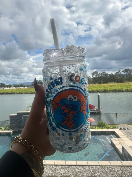 Cookie Monster  READY MADE CUP with clay pieces