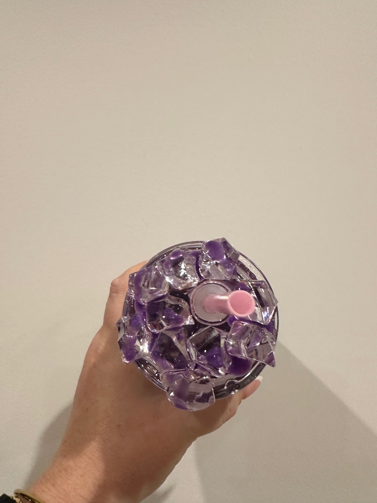 Halloween Purple Drip Snowglobe Tumbler with clay pieces