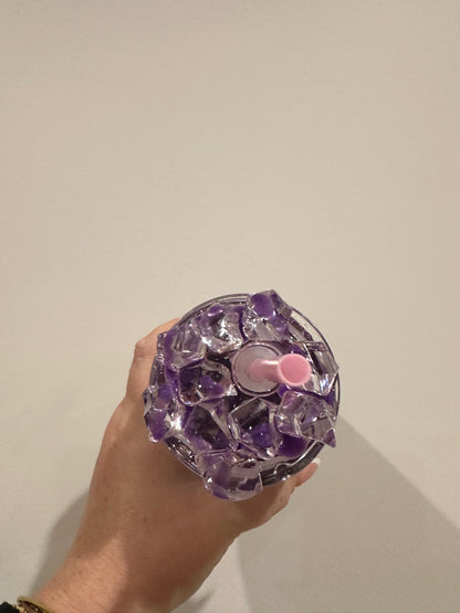 Halloween Purple Drip Snowglobe Tumbler with clay pieces