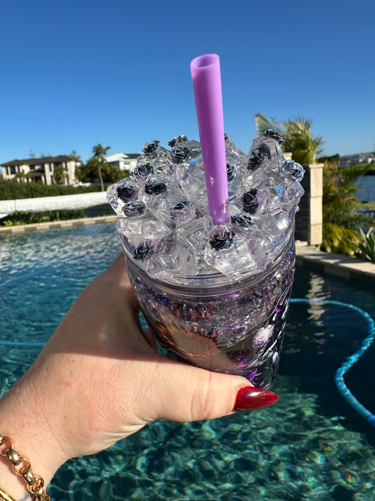 Halloween Purple Drip Snowglobe Tumbler