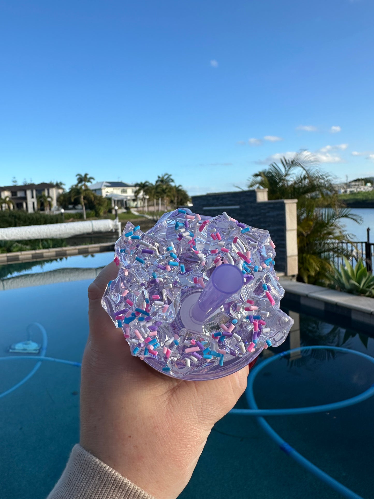 Roblox Glitter and clay pieces Snowglobe Tumbler