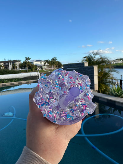 Roblox Glitter and clay pieces Snowglobe Tumbler