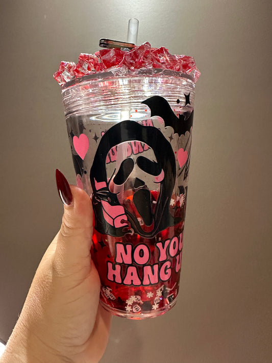 Ghost Face Blood Drip Snowglobe Tumbler