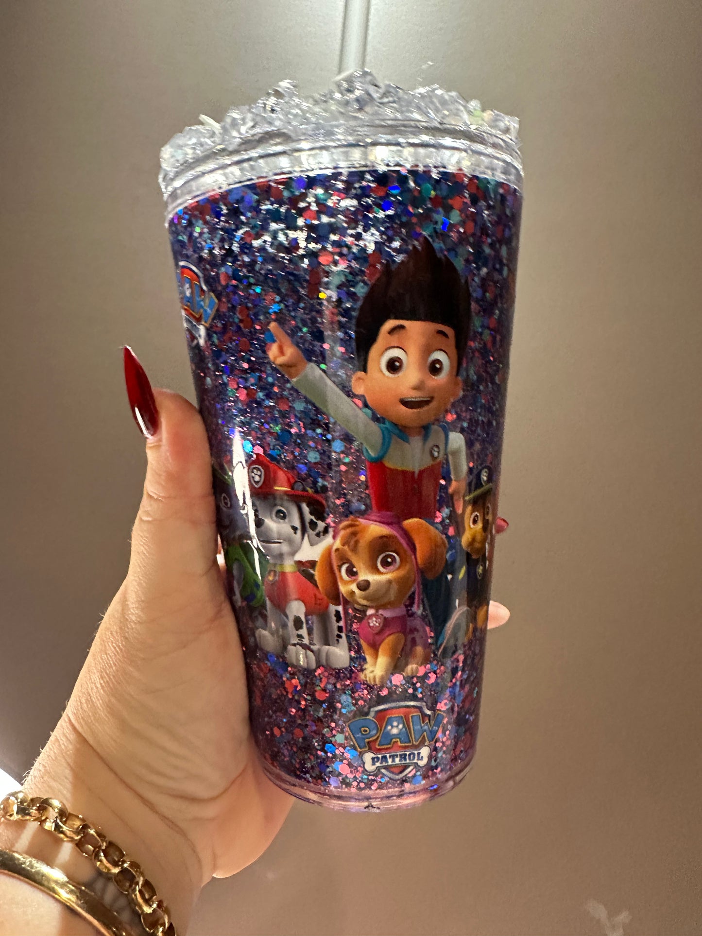 Paw Patrol Glitter Snowglobe Tumbler