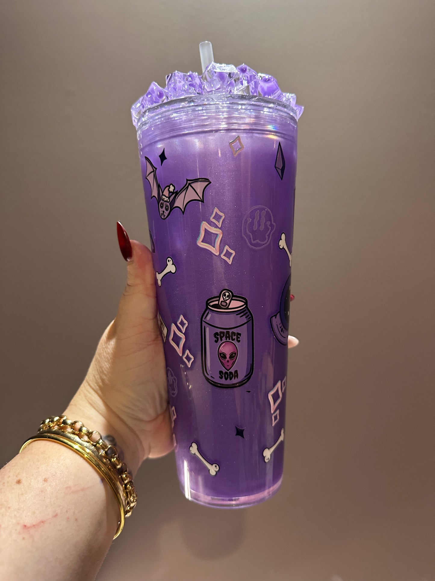Purple Potion Halloween 24oz Snowglobe Tumbler