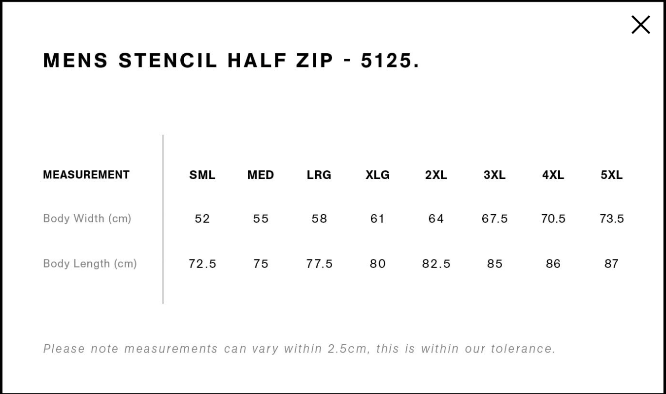 Stencil Half Zip Crew ( PREORDER) 5125