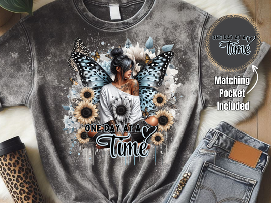 One Day At A Time - DTF Print- Comes With Pocket