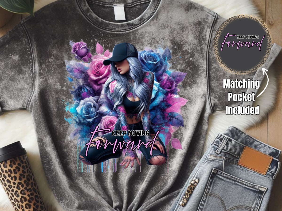 Keep Moving Forward - DTF Print- Comes With Pocket