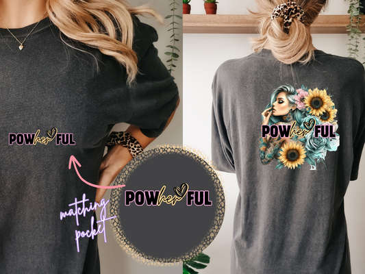 Powherful Green DTF Transfer- Front & Back Design