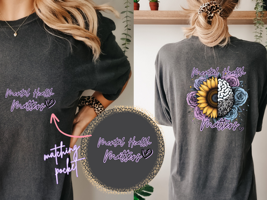 Mental Health Matters Purple DTF Transfer- Front & Back Design