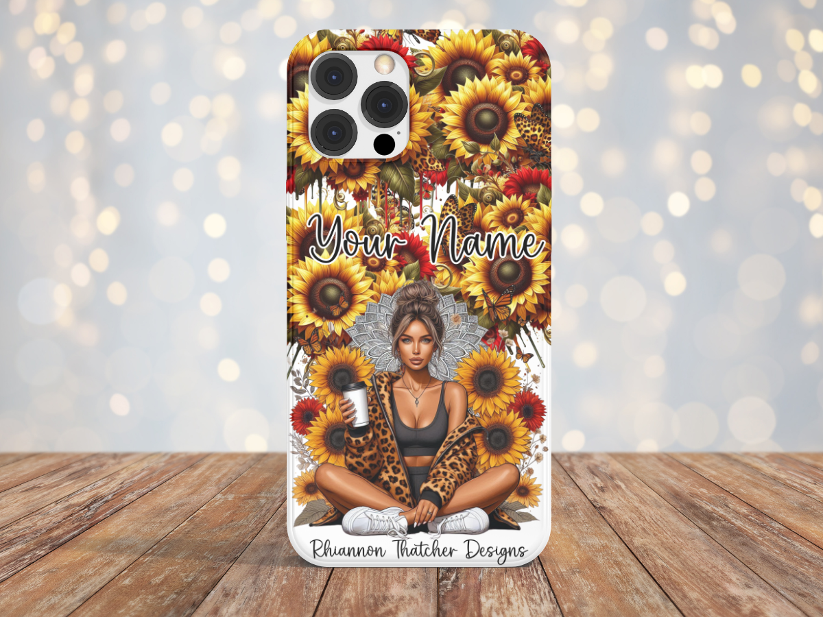 Red & Yellow, Leopard Print- Phone Case